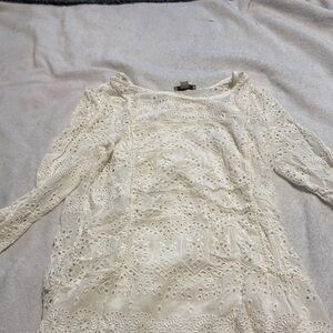 Elegant White Eyelet Dress